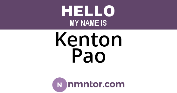Kenton Pao