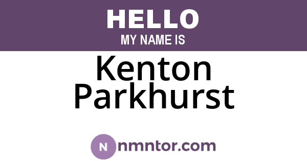 Kenton Parkhurst