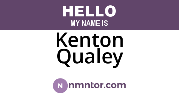 Kenton Qualey