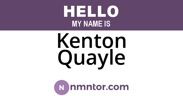 Kenton Quayle