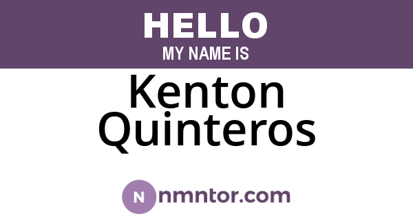 Kenton Quinteros
