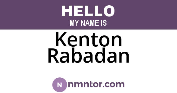 Kenton Rabadan