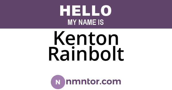 Kenton Rainbolt