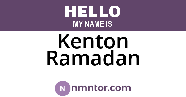 Kenton Ramadan