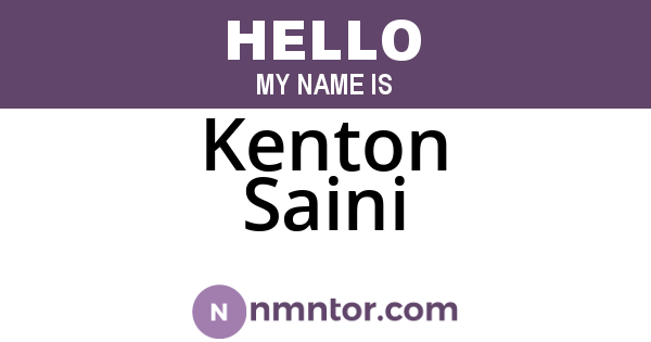 Kenton Saini