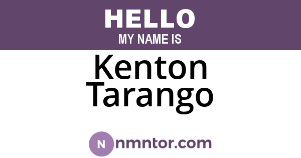 Kenton Tarango