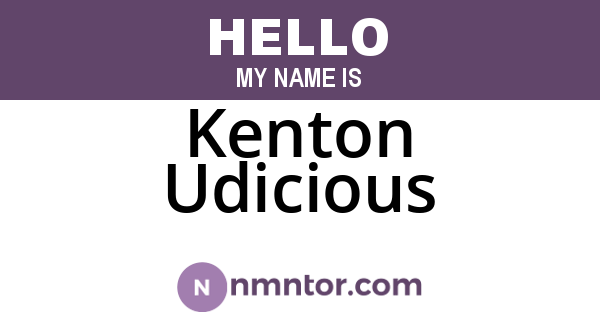 Kenton Udicious