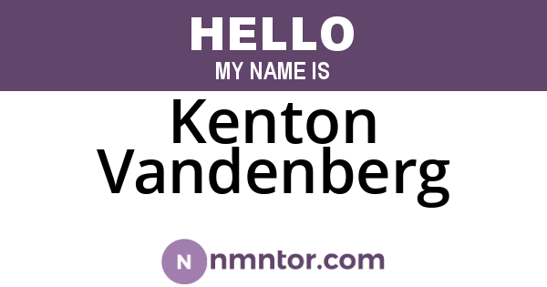 Kenton Vandenberg