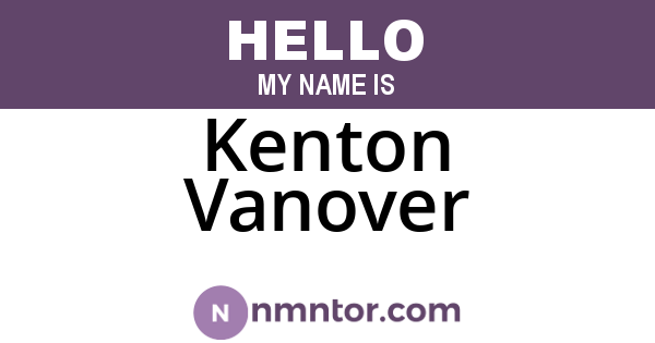 Kenton Vanover