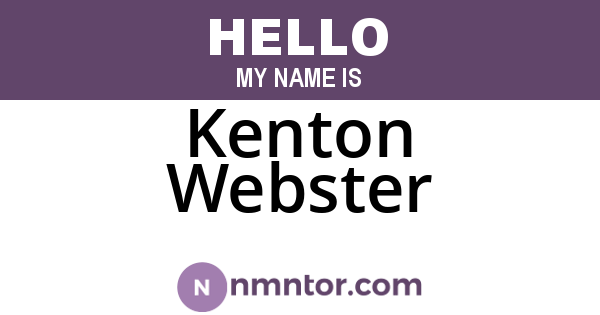 Kenton Webster