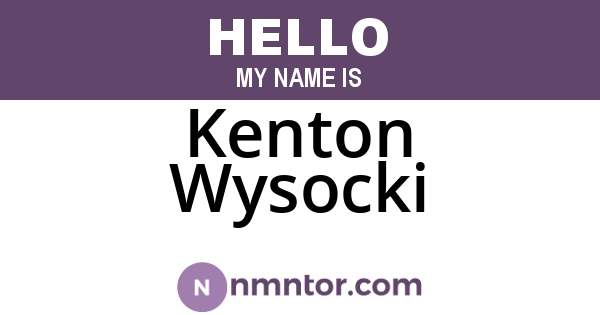 Kenton Wysocki