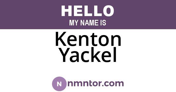 Kenton Yackel