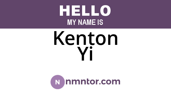 Kenton Yi