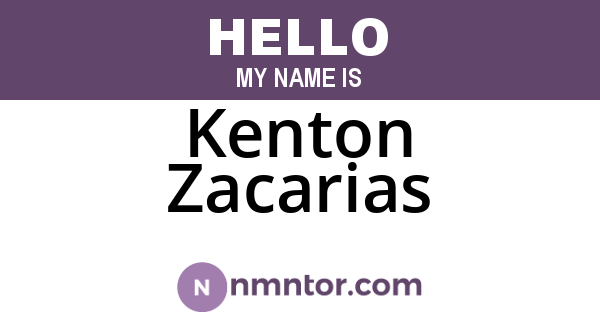 Kenton Zacarias