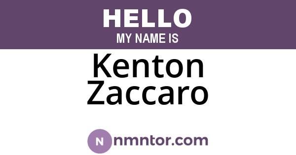 Kenton Zaccaro