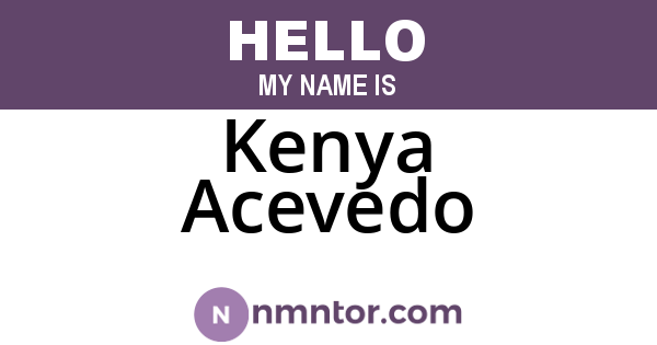 Kenya Acevedo