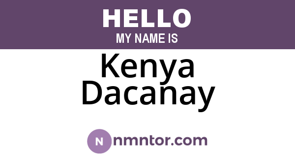 Kenya Dacanay