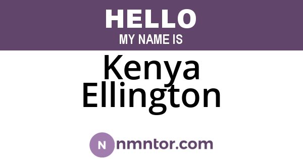 Kenya Ellington