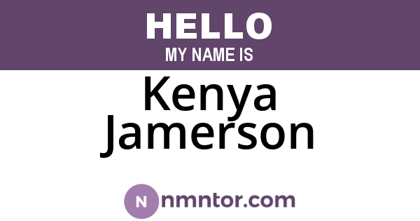 Kenya Jamerson