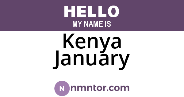 Kenya January