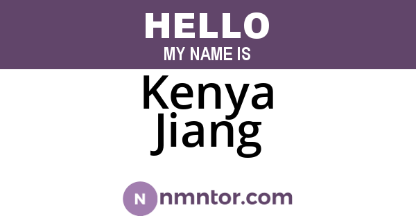 Kenya Jiang