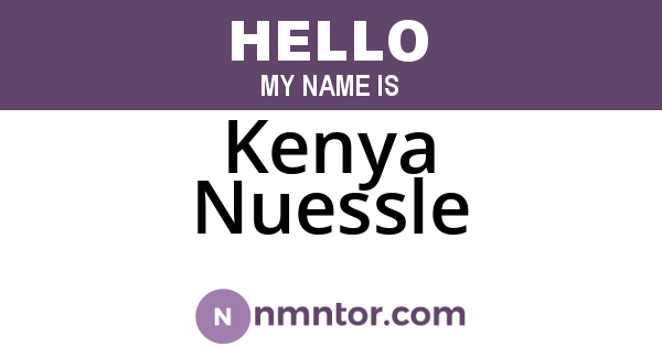 Kenya Nuessle