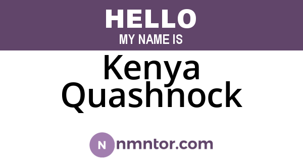Kenya Quashnock