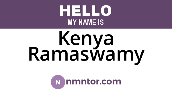 Kenya Ramaswamy