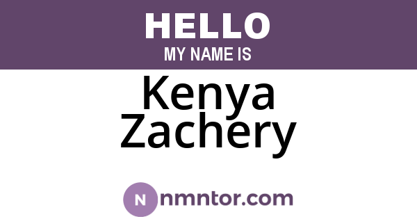 Kenya Zachery