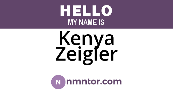 Kenya Zeigler