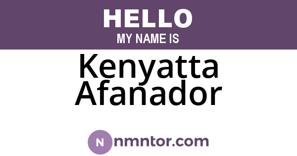 Kenyatta Afanador