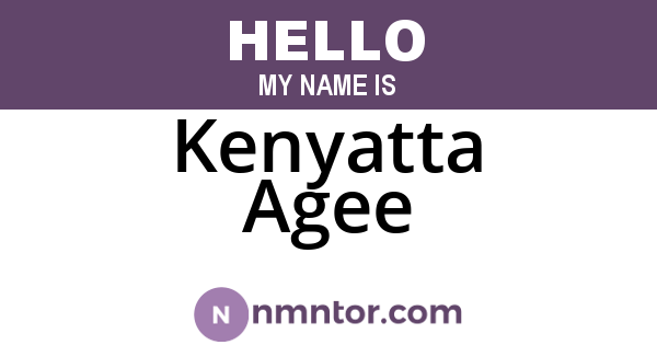 Kenyatta Agee