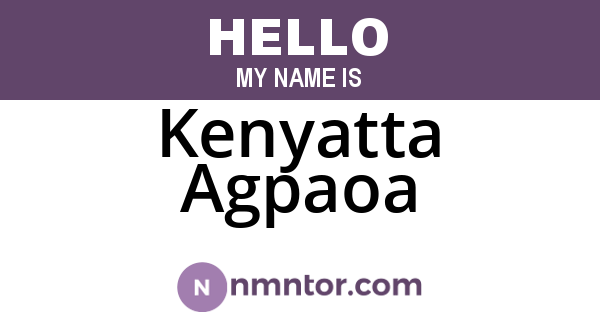 Kenyatta Agpaoa