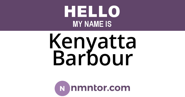 Kenyatta Barbour
