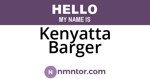 Kenyatta Barger