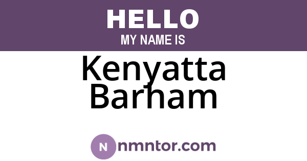 Kenyatta Barham