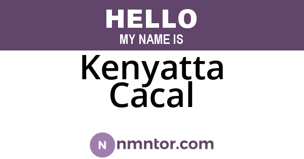 Kenyatta Cacal