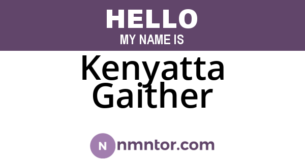 Kenyatta Gaither