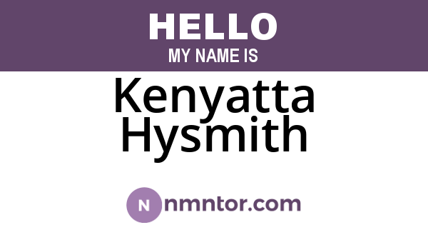 Kenyatta Hysmith