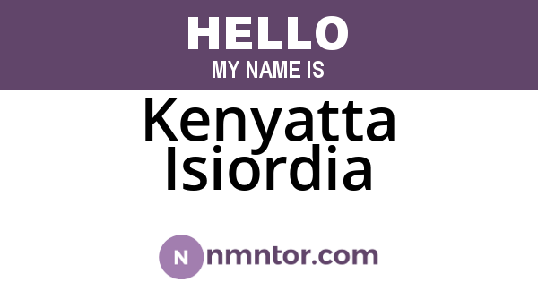 Kenyatta Isiordia