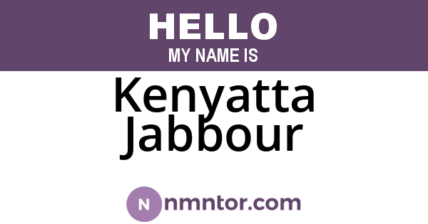 Kenyatta Jabbour