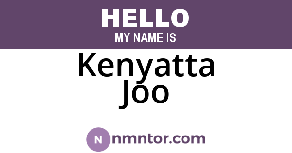 Kenyatta Joo