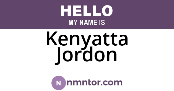 Kenyatta Jordon