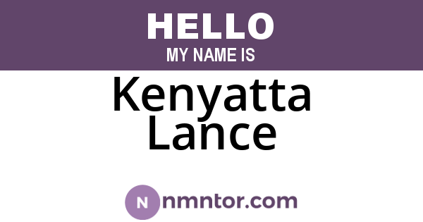 Kenyatta Lance