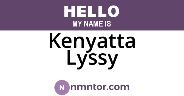 Kenyatta Lyssy