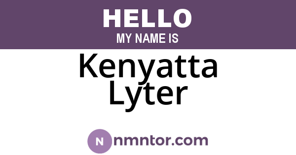 Kenyatta Lyter