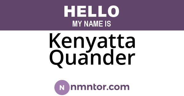 Kenyatta Quander