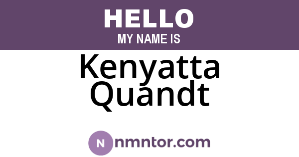 Kenyatta Quandt