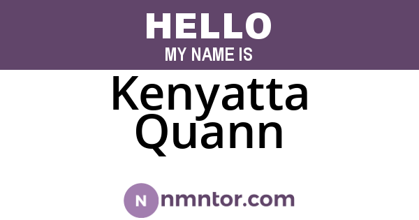 Kenyatta Quann