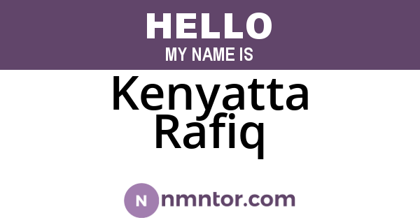Kenyatta Rafiq